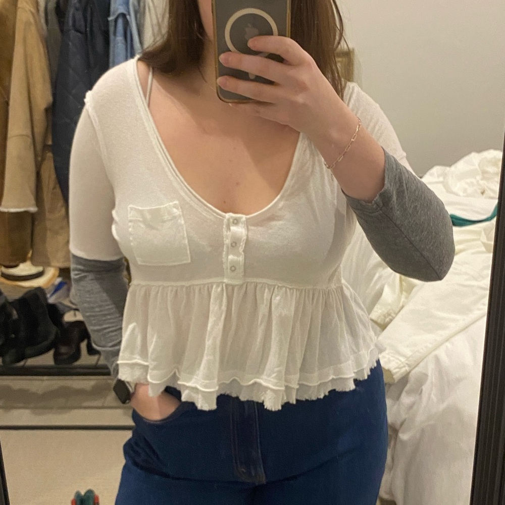 Free People Heart of Mine Color Block Tee